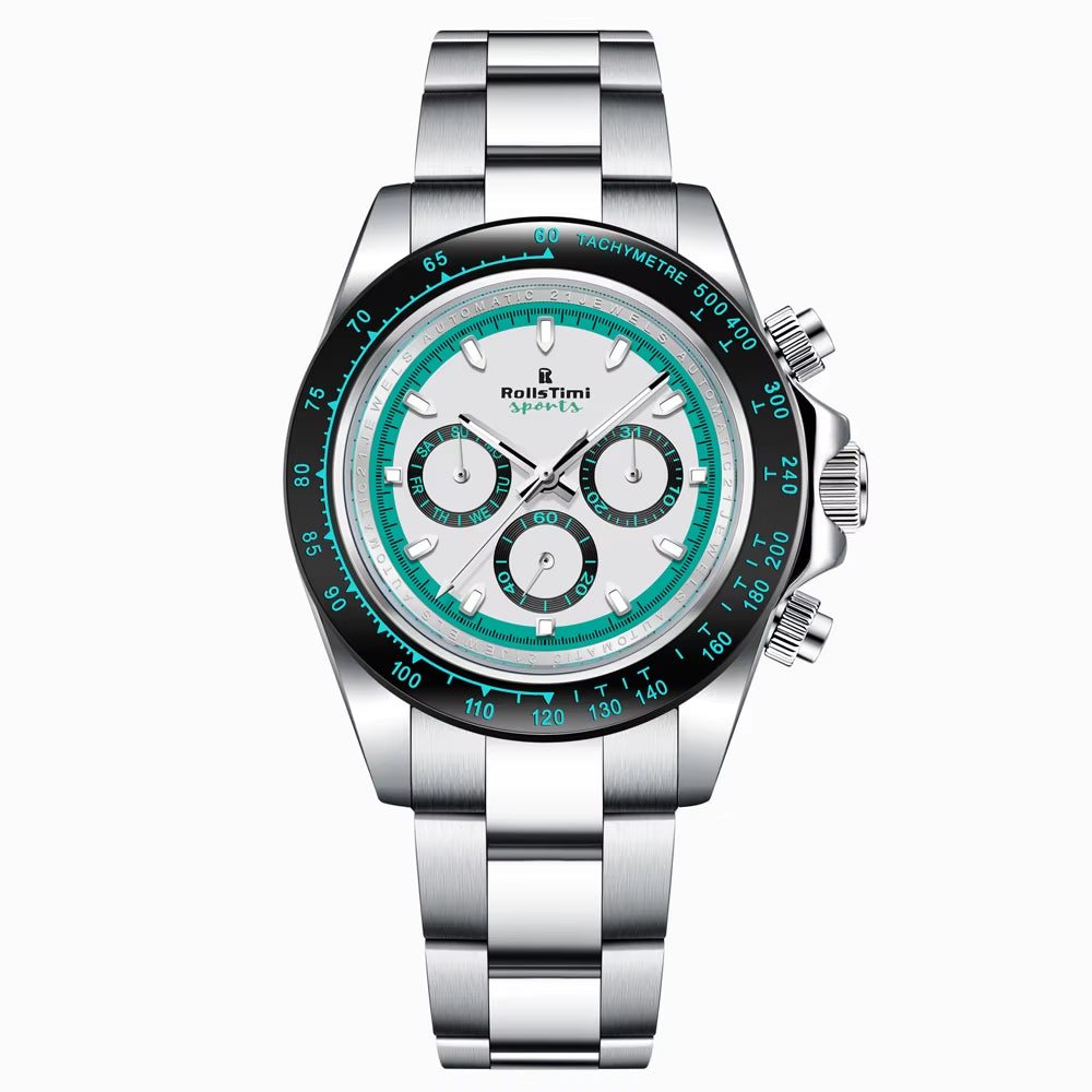 Watch Men'S 2025 Luxury Automatic Mechanical Men'S Watch Sports Chronograph Watch Luminous Stainless Steel Waterproof