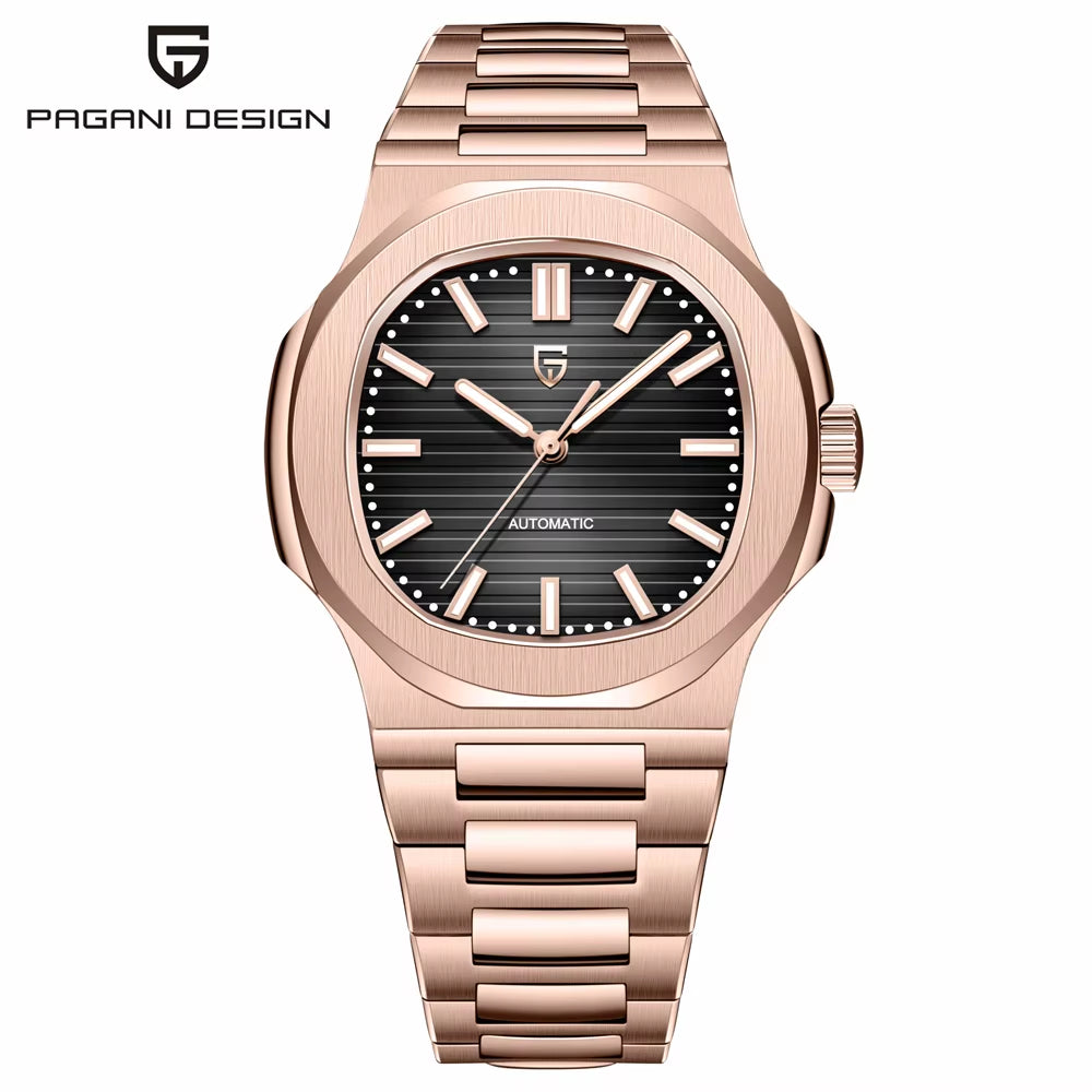 2025 New  Watches Rose Gold Luxury Automatic Mechanical Men'S Watch Sapphire Glass Stainless Steel Waterproof Clock