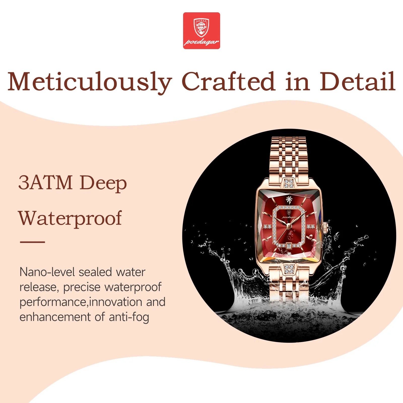 Women Watch Fashion Rose Gold Stainless Steel Diamond Quartz Female Wristwatch for Luxury Dress Ladies