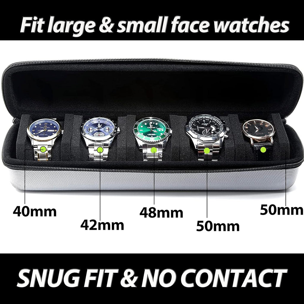 Watch Travel Case (Gray, 5 Slots)