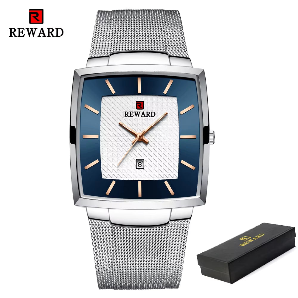 Fashion Blue Men'S Watches 2023 New Top Luxury Brand Watch Men Business Waterproof Stainless Steel Quartz Wristwatch