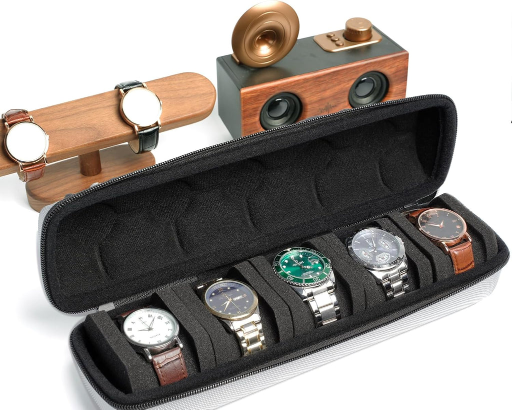 Watch Travel Case (Gray, 5 Slots)