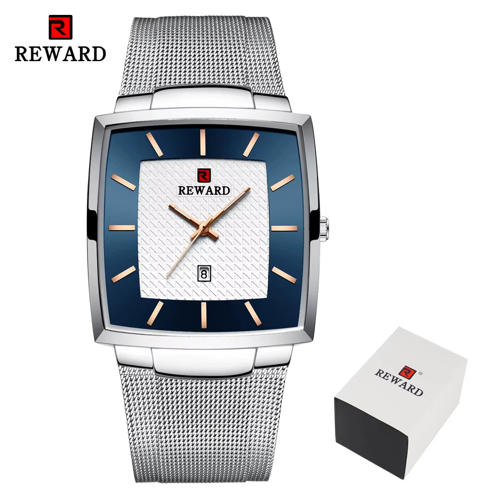 Fashion Blue Men'S Watches 2023 New Top Luxury Brand Watch Men Business Waterproof Stainless Steel Quartz Wristwatch