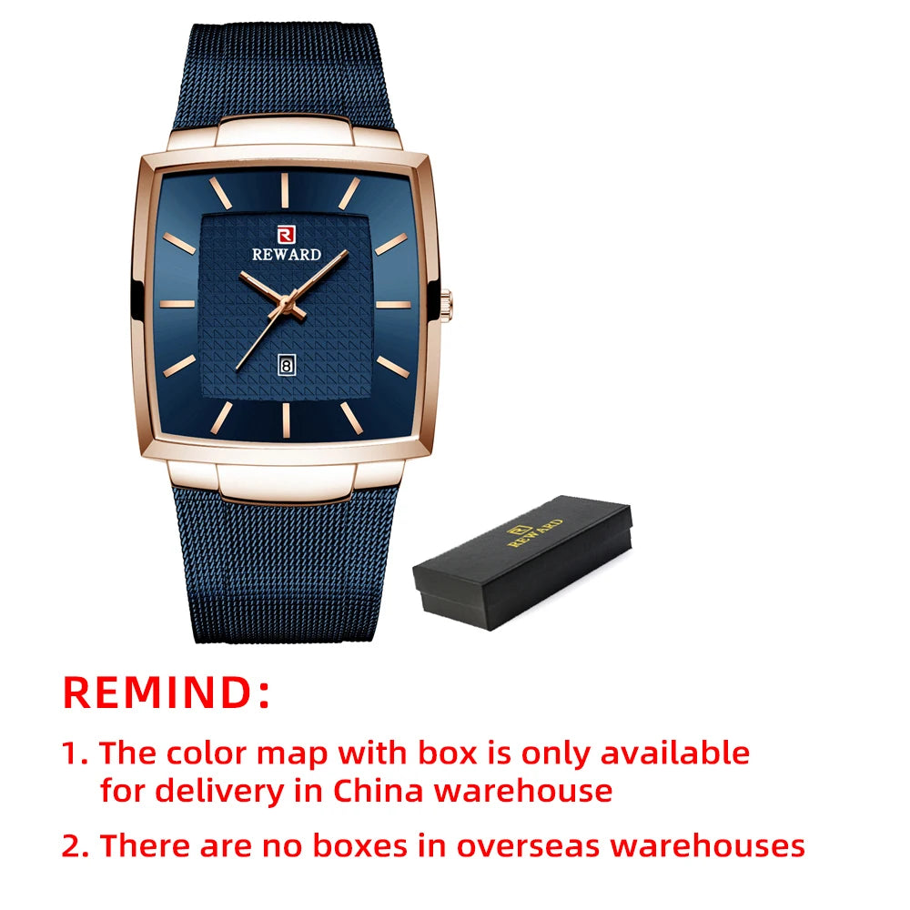 Fashion Blue Men'S Watches 2023 New Top Luxury Brand Watch Men Business Waterproof Stainless Steel Quartz Wristwatch