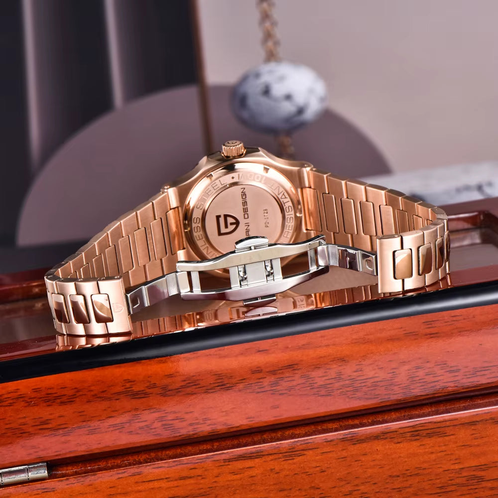 2025 New  Watches Rose Gold Luxury Automatic Mechanical Men'S Watch Sapphire Glass Stainless Steel Waterproof Clock