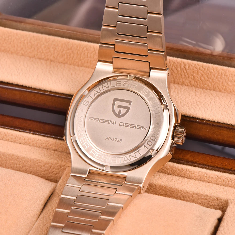 2025 New  Watches Rose Gold Luxury Automatic Mechanical Men'S Watch Sapphire Glass Stainless Steel Waterproof Clock