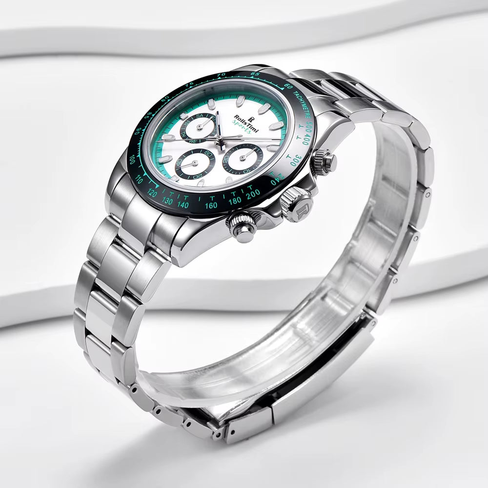 Watch Men'S 2025 Luxury Automatic Mechanical Men'S Watch Sports Chronograph Watch Luminous Stainless Steel Waterproof