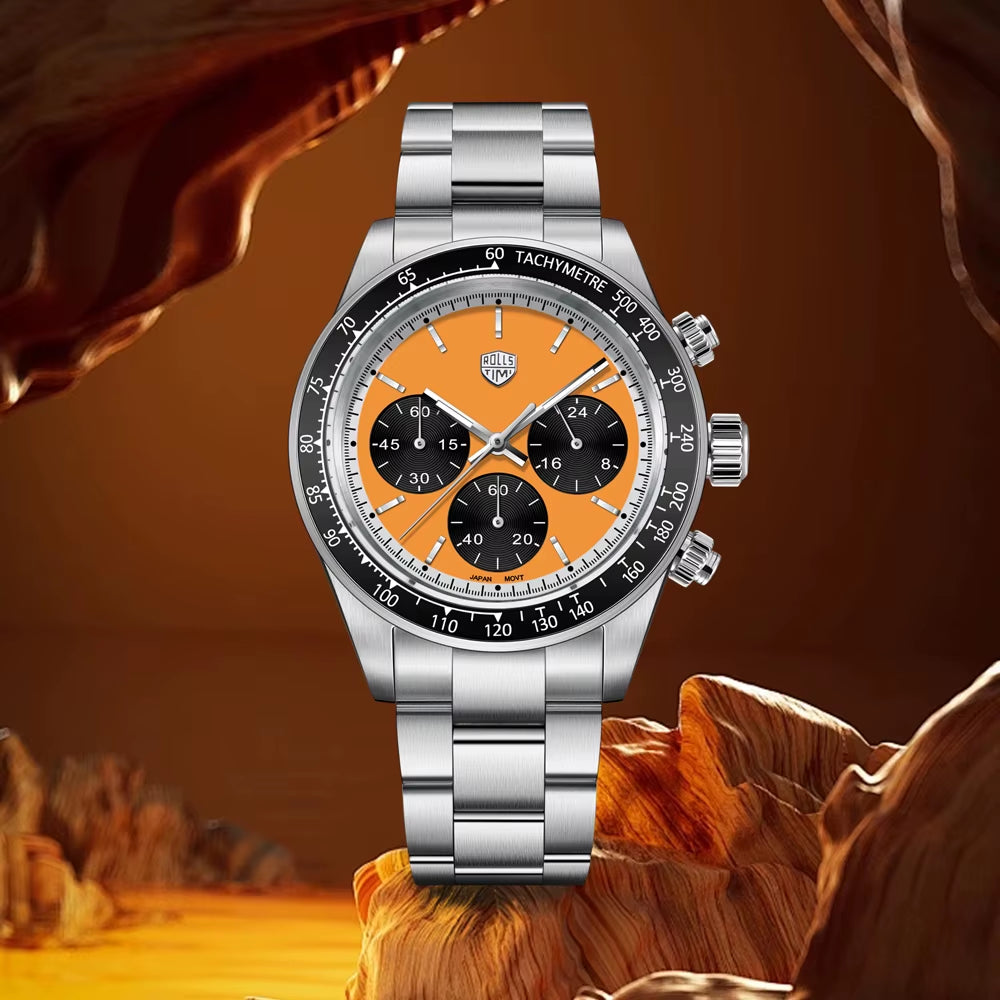 Men'S Watches  New Watches Men'S Brand Luxury Quartz Watches Men'S Chronograph AR Sapphire Mirror 100 Meters Waterproof