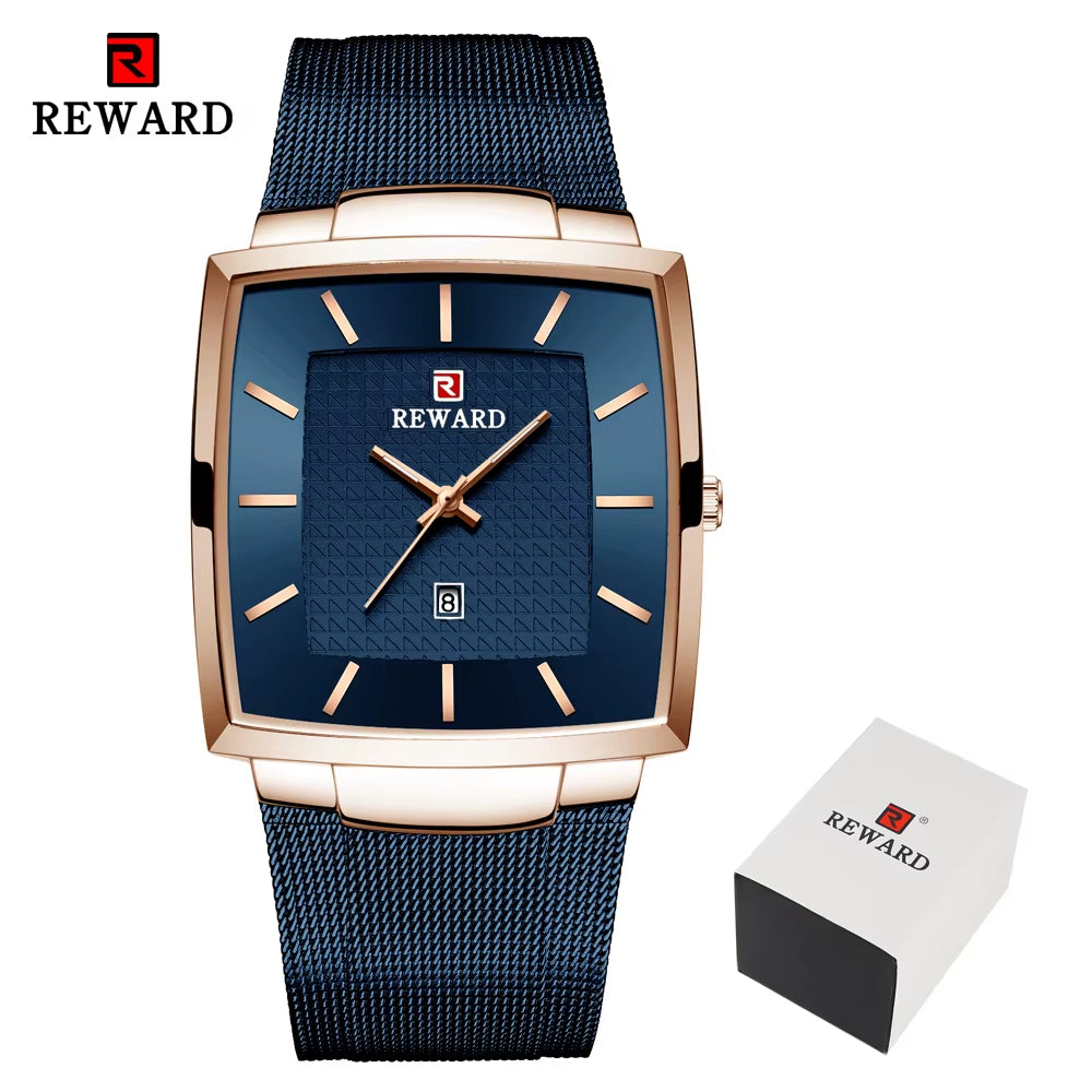 Fashion Blue Men'S Watches 2023 New Top Luxury Brand Watch Men Business Waterproof Stainless Steel Quartz Wristwatch