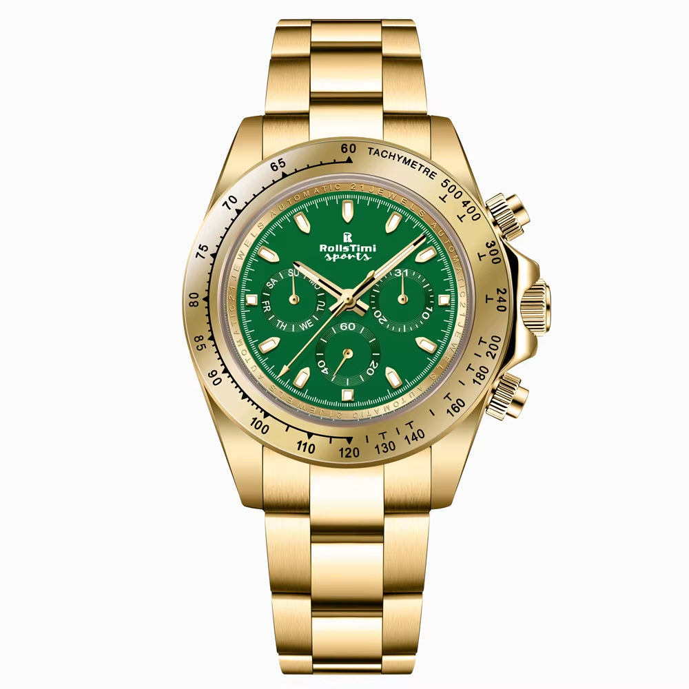 Watch Men'S 2025 Luxury Automatic Mechanical Men'S Watch Sports Chronograph Watch Luminous Stainless Steel Waterproof