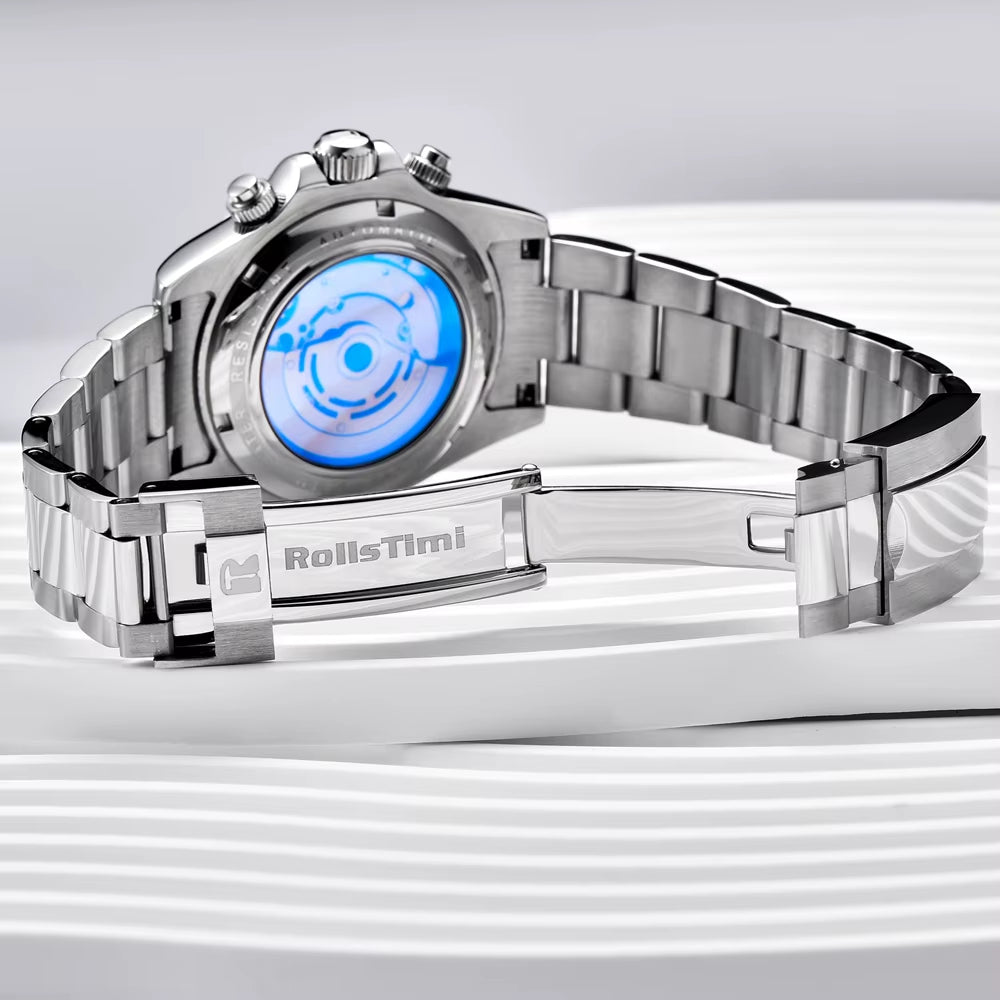 Watch Men'S 2025 Luxury Automatic Mechanical Men'S Watch Sports Chronograph Watch Luminous Stainless Steel Waterproof