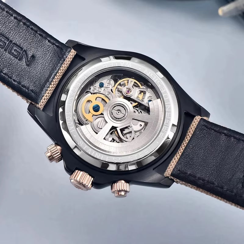 40MM Rainbow Bezel Chronograph Sapphire Luxury Automatic Mechanical Watches Men'S Stainless Steel Waterproof Clock